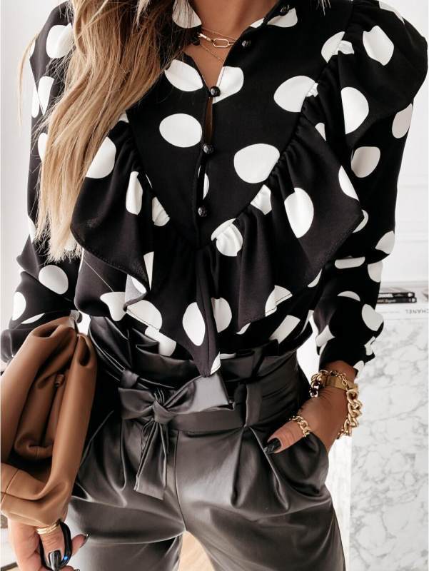 Women’s Long Sleeve Blouse – Casual Button Down Shirt Top
