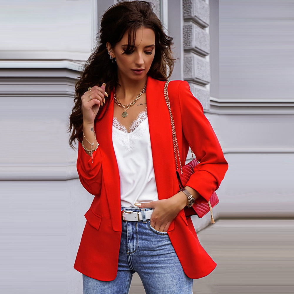 Women’s Elegant Blazer – Open Front Casual Jacket