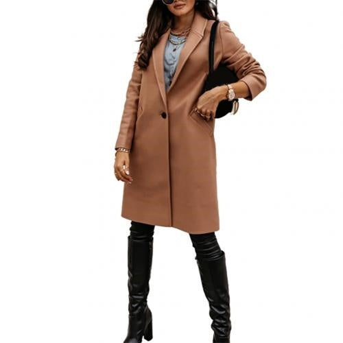 Women’s Long Coat – Winter Trench Jacket with Oversized Fit