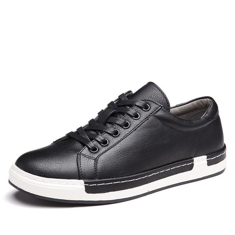 Men’s Leather Casual Shoes – Handmade Lace-Up Sneakers