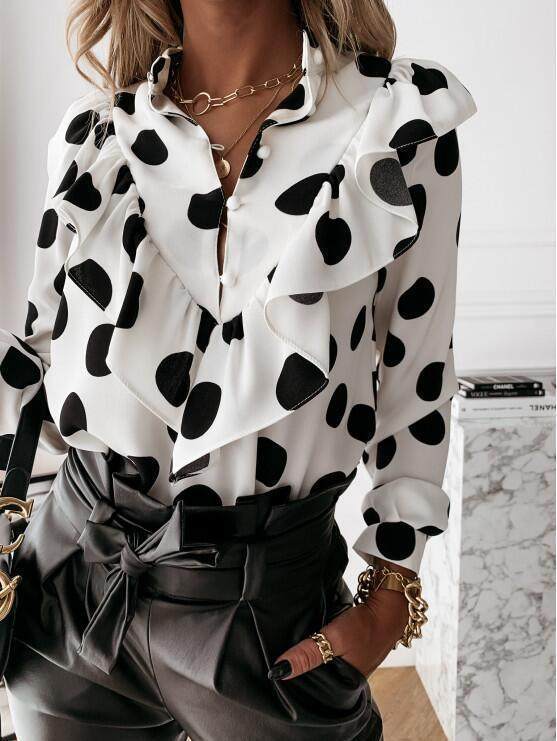 Women’s Long Sleeve Blouse – Casual Button Down Shirt Top