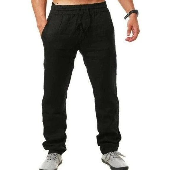 Men’s Linen Pants – Casual Lightweight Drawstring Trousers