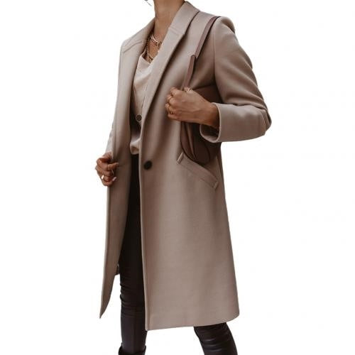 Women’s Long Coat – Winter Trench Jacket with Oversized Fit