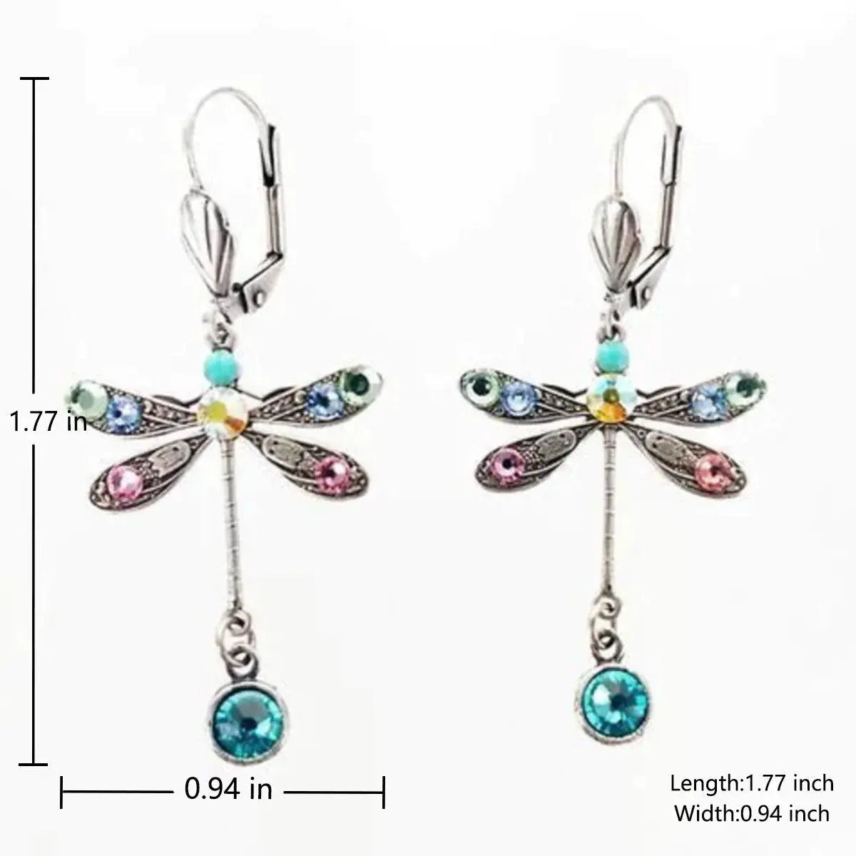 Elegant earrings in the shape of a carved dragonfly
