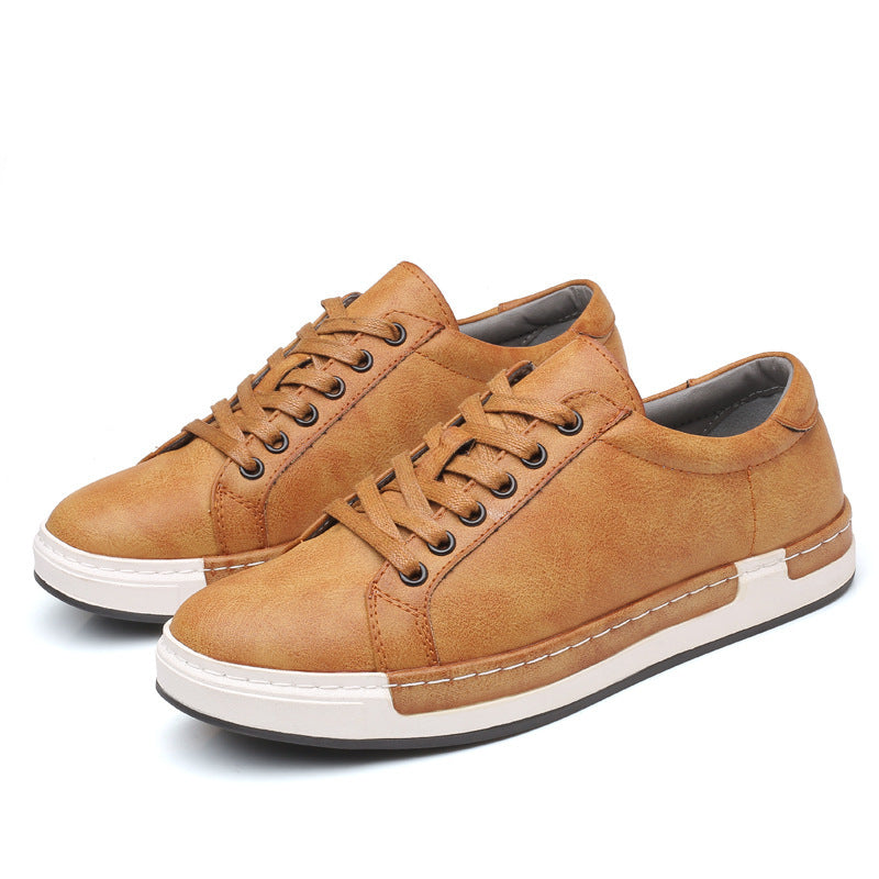 Men’s Leather Casual Shoes – Handmade Lace-Up Sneakers