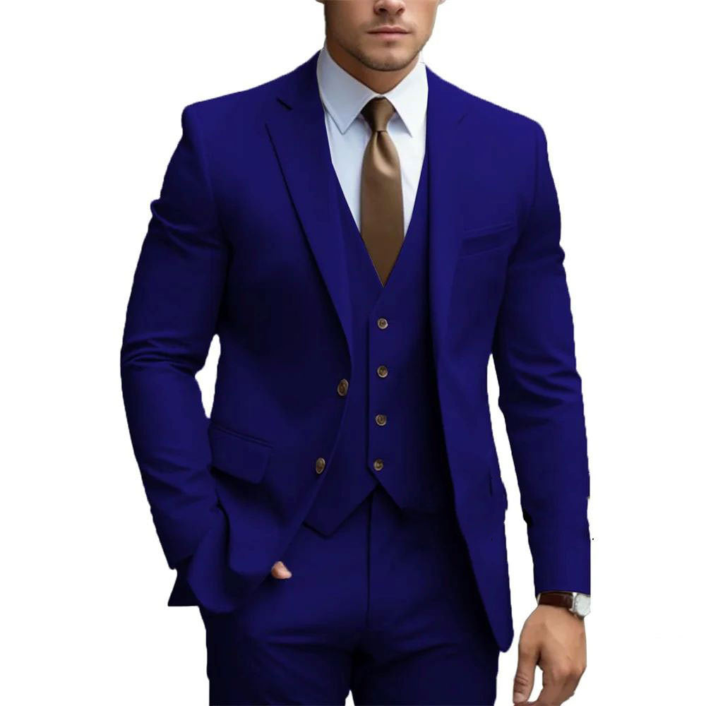 Men’s 3-Piece Suit – Business Casual Wedding Groom Outfit