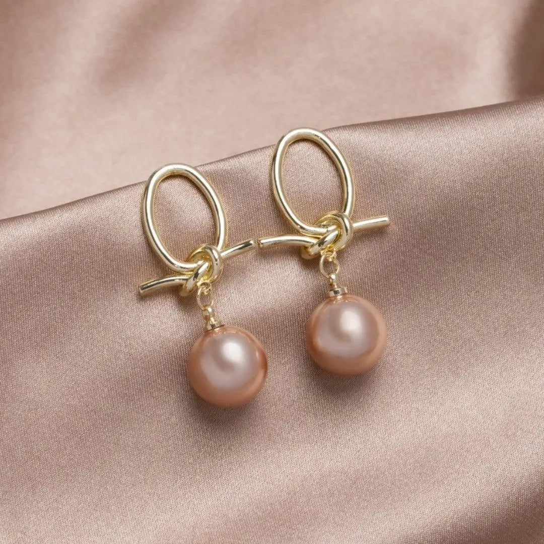 Gold Pearl Drop Earrings