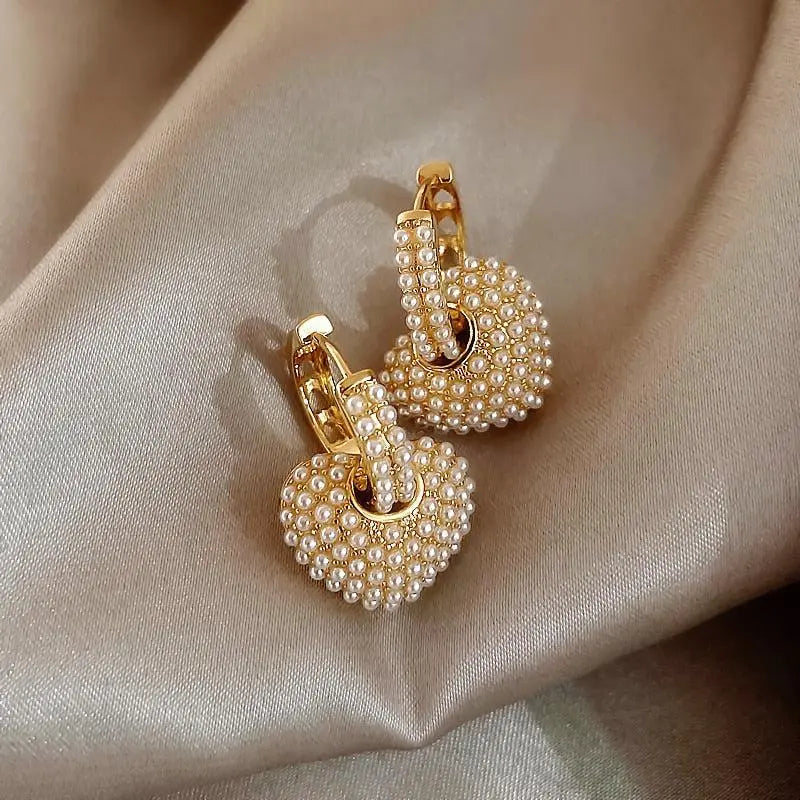 Pearls of Love Earrings in Gold