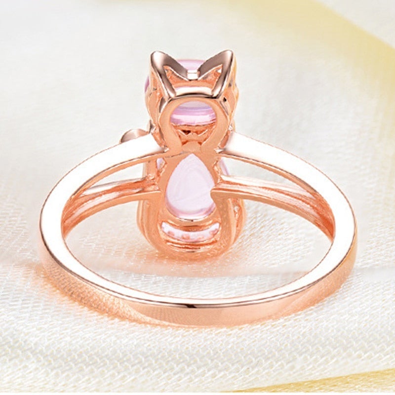 Cat ring in rose gold