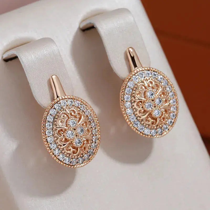 Elegant round shiny earrings