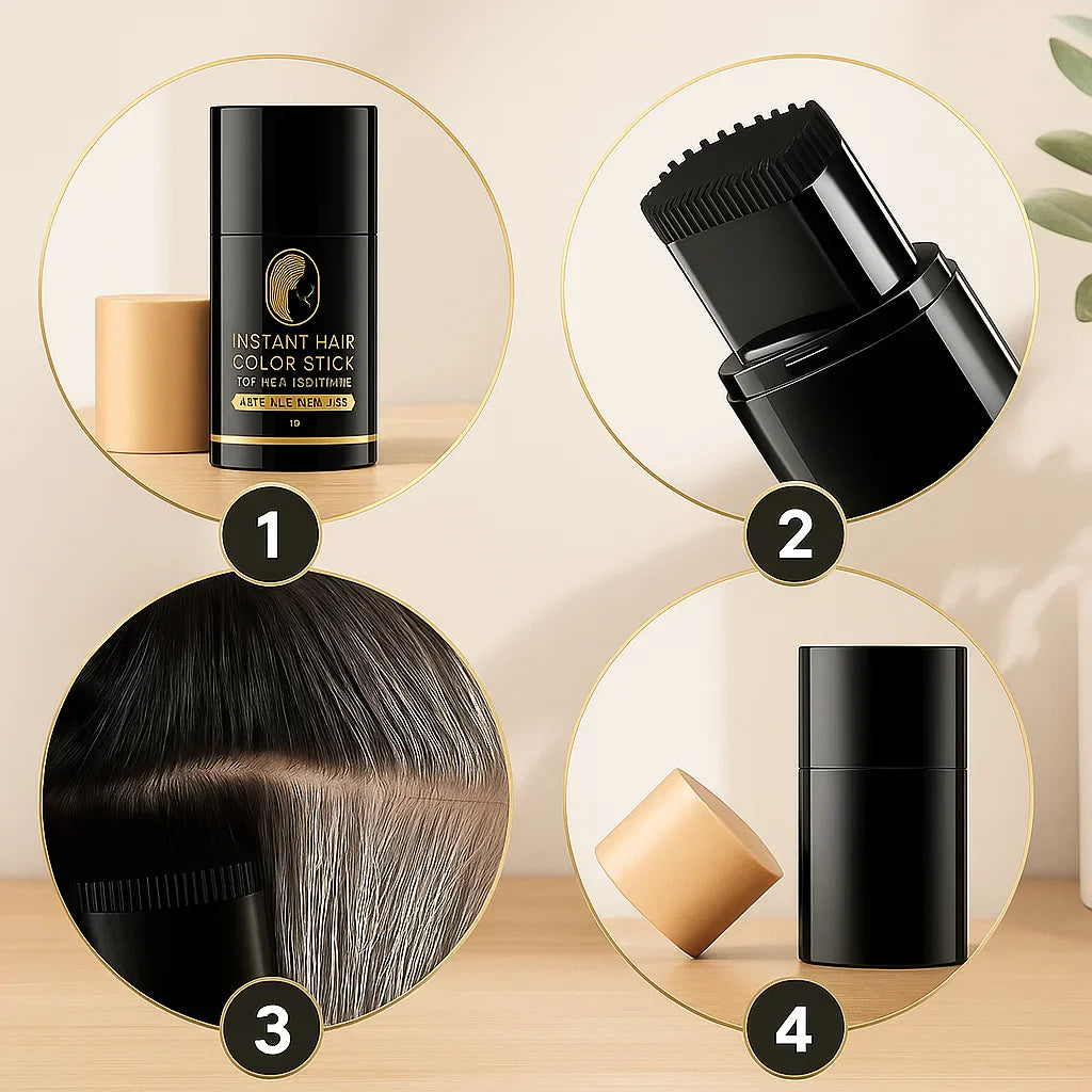 Immediate Hair Colour Stick with Built-In Comb - The 30-Second Fix for Grey Roots
