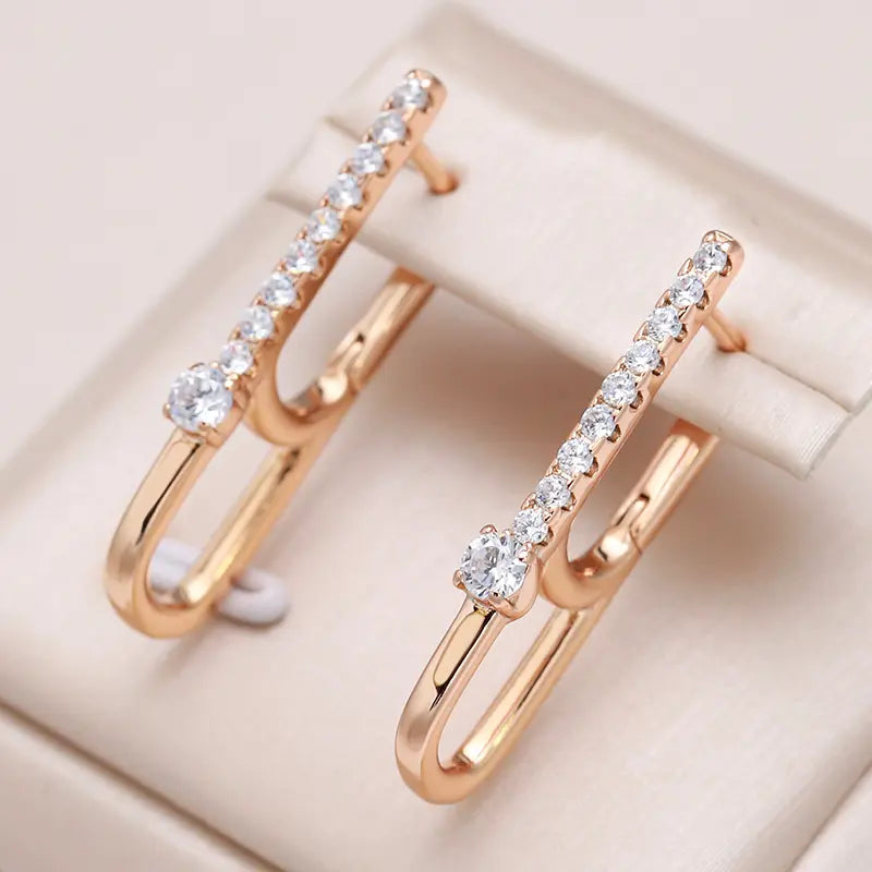 Golden Luxury Zircon Earrings