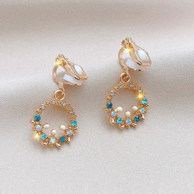 Elegant multicolored zirconia earrings