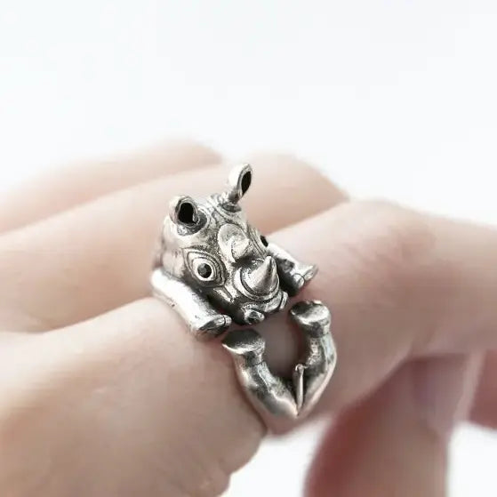 Rhino Ring in Silver