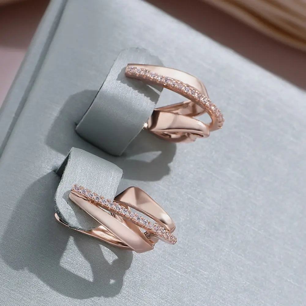 Elegant gold-colored irregular earrings