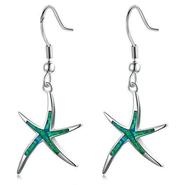 Sea Urchin Earrings made of Opal and Silver